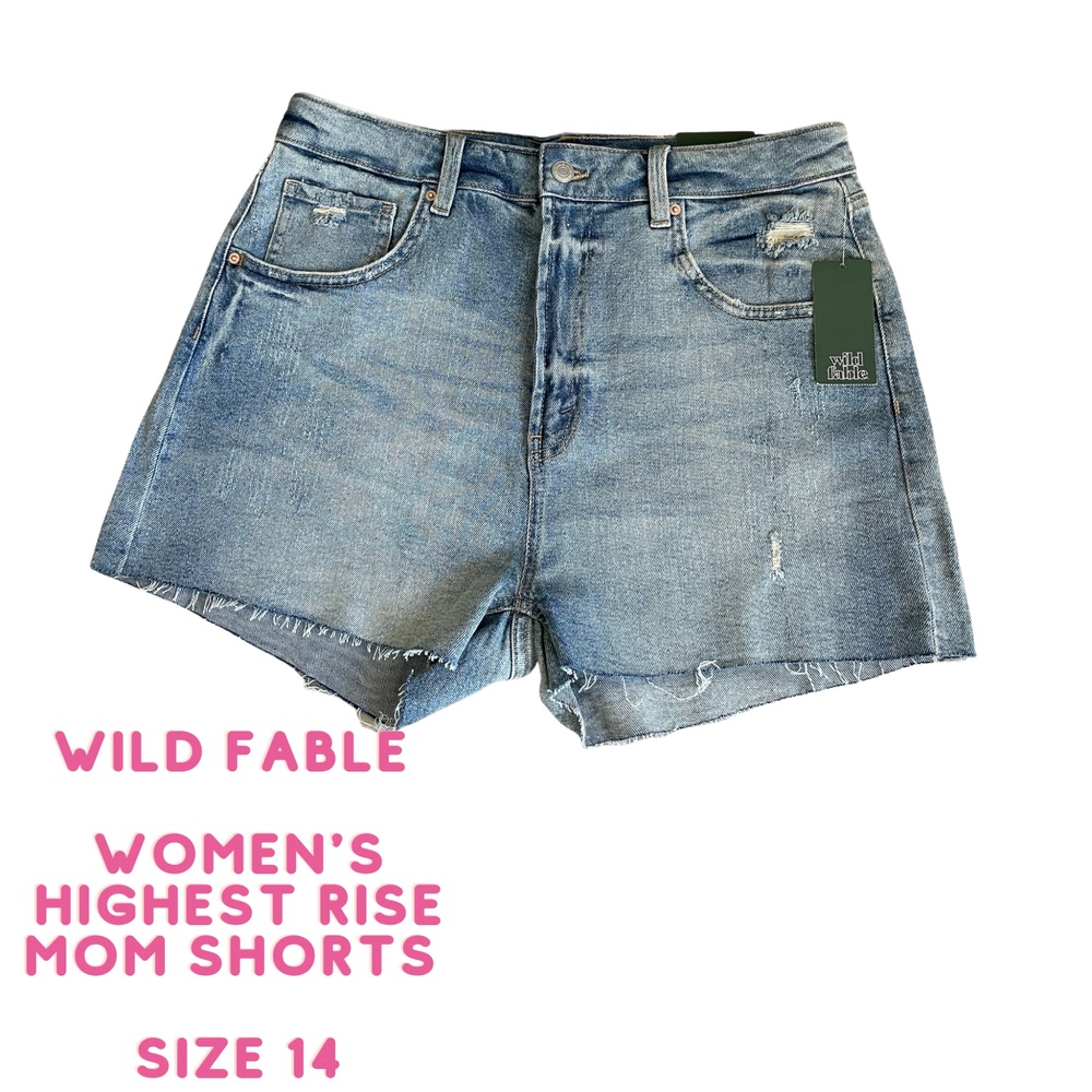 Wild Fable Women's Highest Rise Mom Shorts Size 14 - Picture 1 of 7
